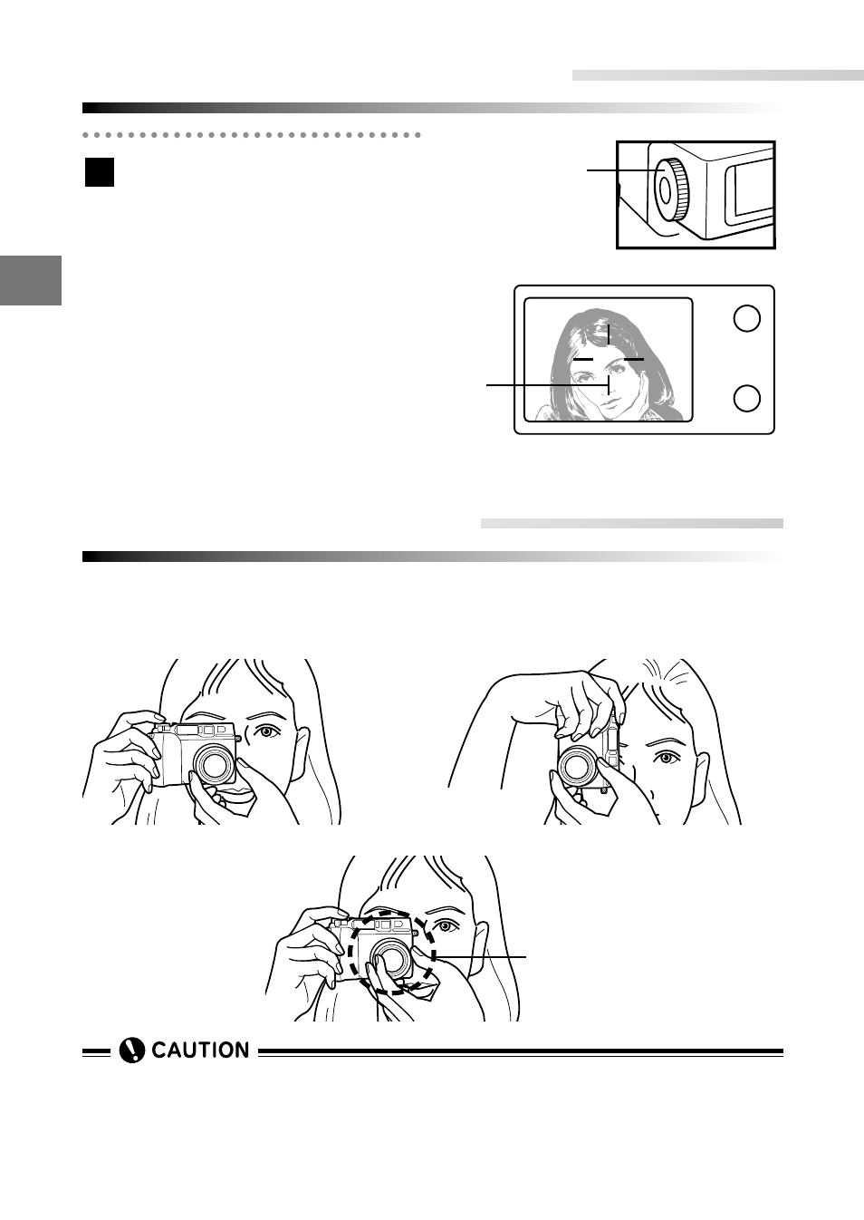 Holding the camera, Adjusting the viewfinder | Olympus C-2040ZOOM User Manual | Page 58 / 224