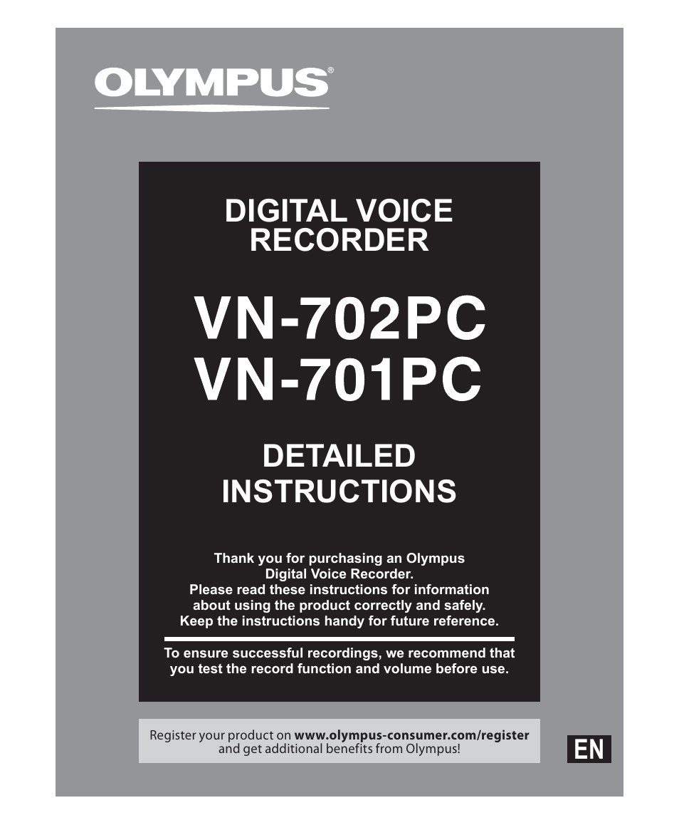 Olympus VN-702PC User Manual | 45 pages