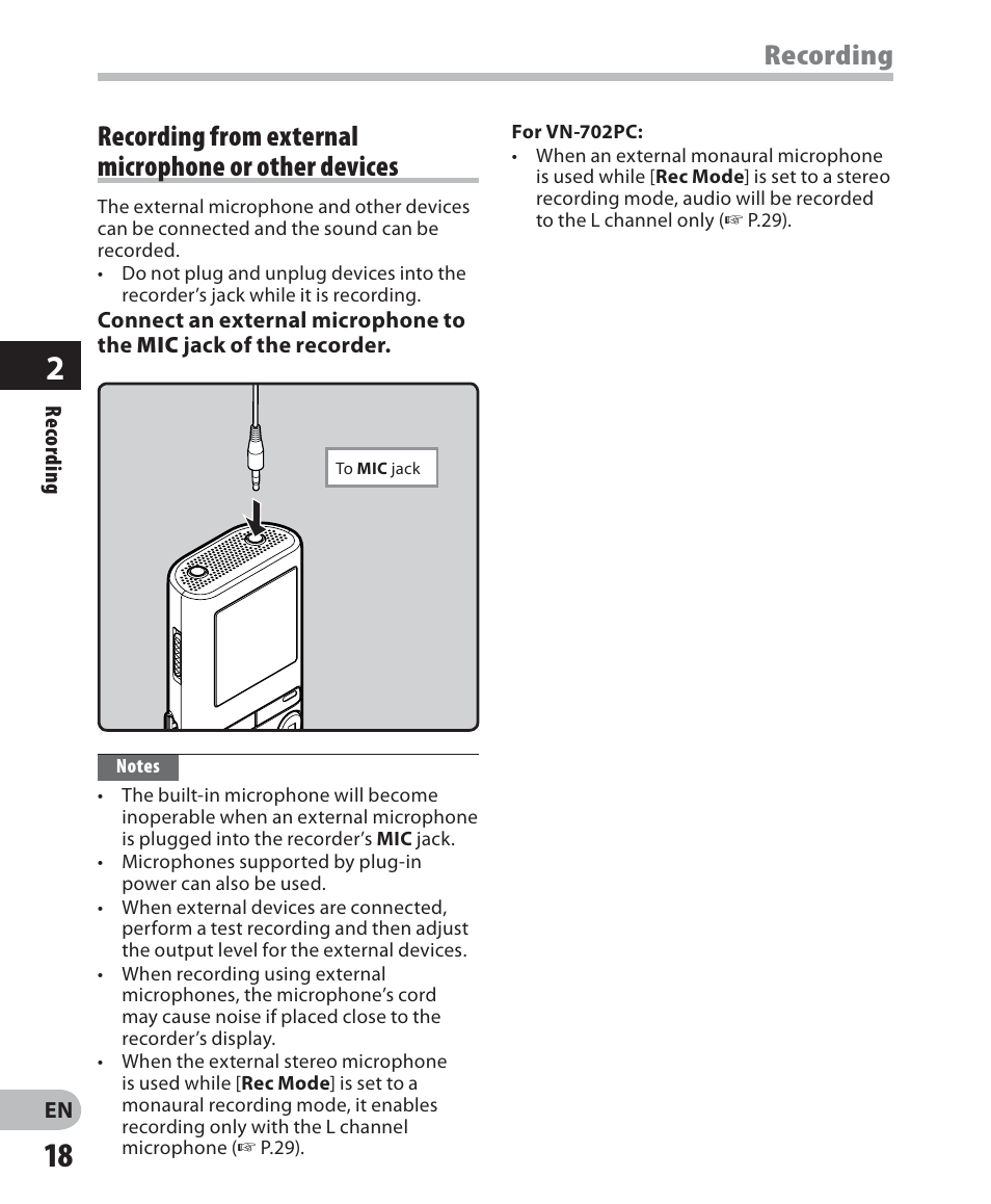 Olympus VN-702PC User Manual | Page 18 / 45