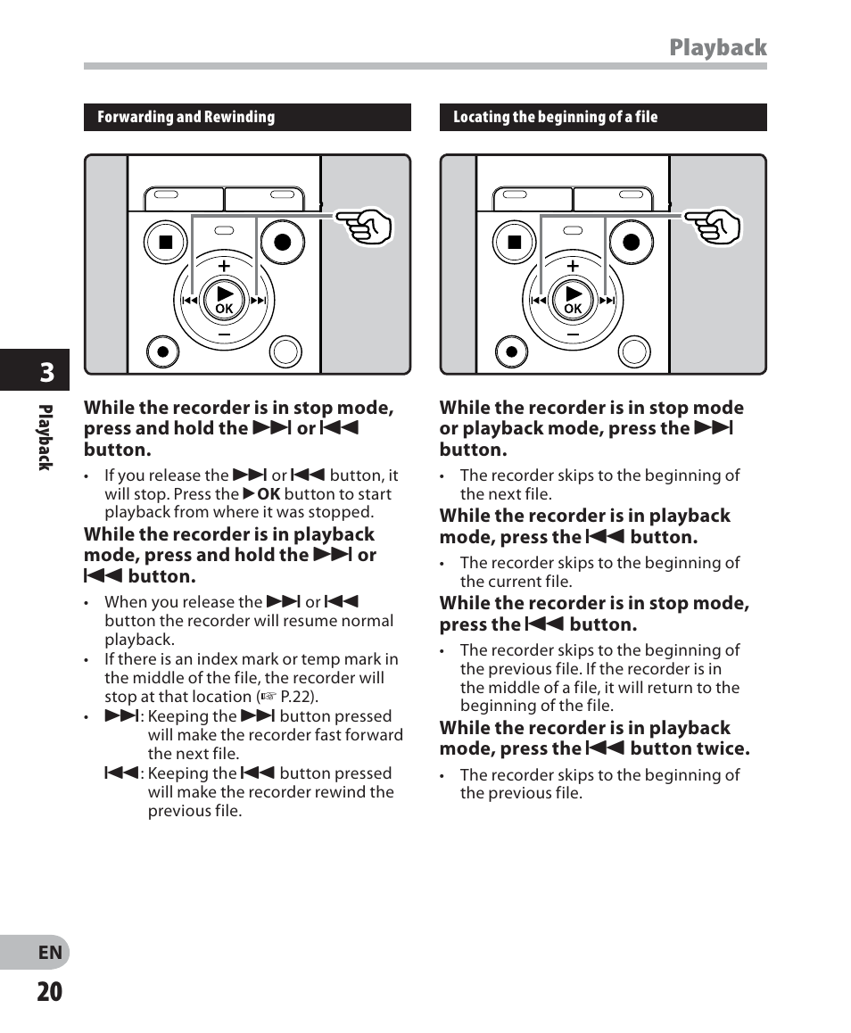 Playback | Olympus VN-702PC User Manual | Page 20 / 45