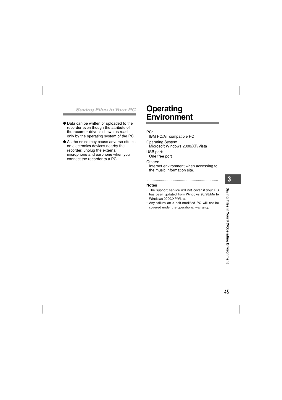 Operating environment | Olympus WS-321M User Manual | Page 45 / 102