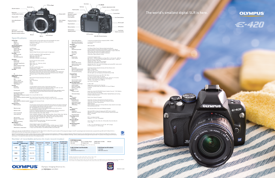 Olympus E-420 User Manual | 4 pages