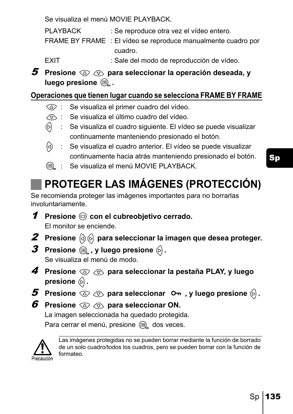 Jproteger las imágenes (protección) | Olympus C-220 Zoom User Manual | Page 135 / 180