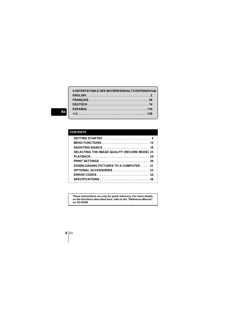 Olympus C-220 Zoom User Manual | Page 2 / 180