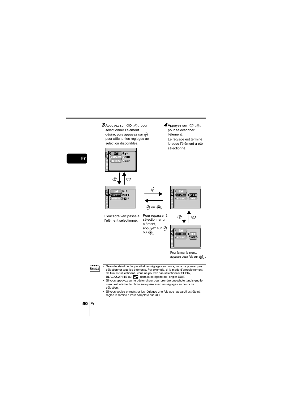 50 fr fr | Olympus C-220 Zoom User Manual | Page 50 / 180