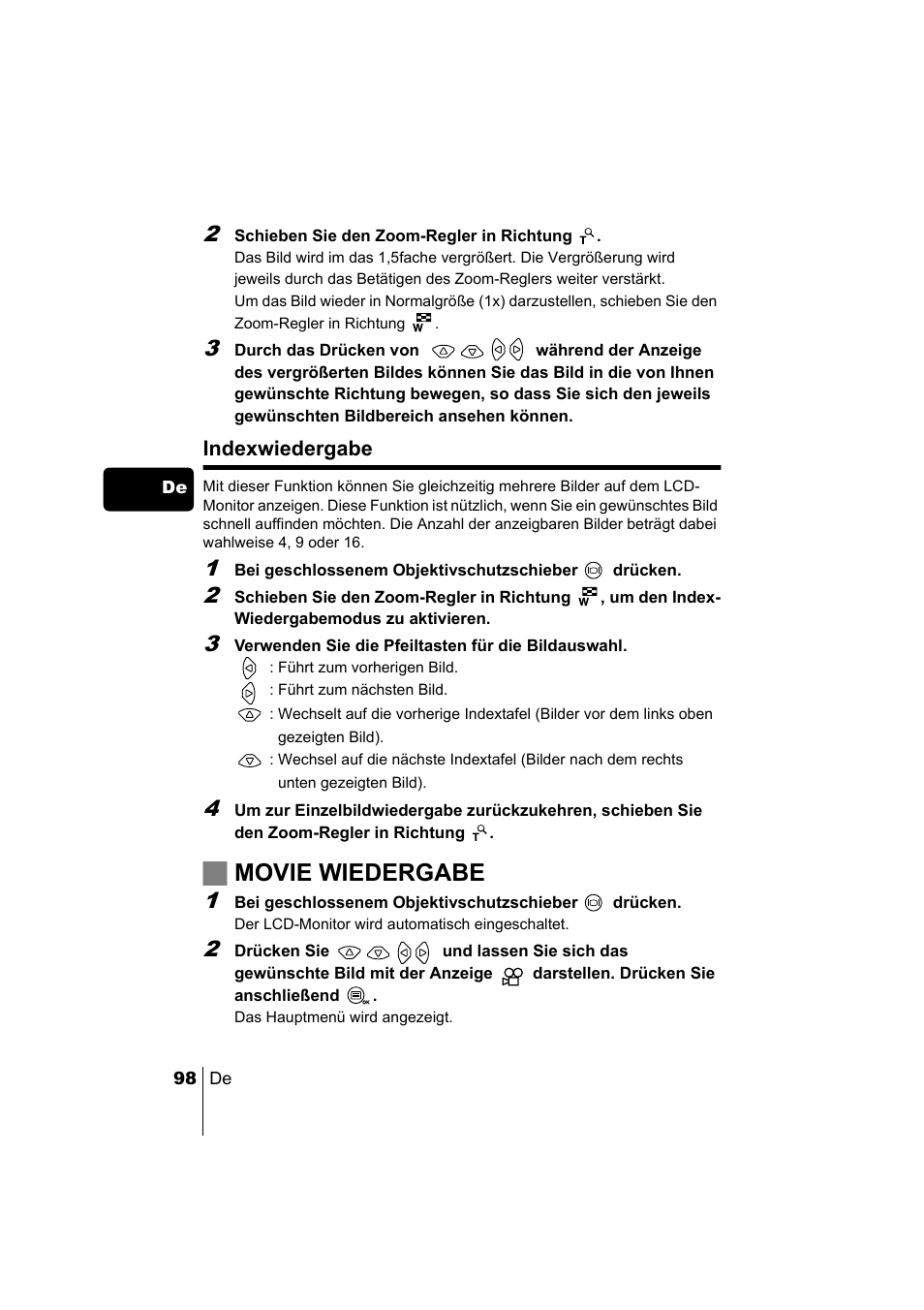 Jmovie wiedergabe | Olympus C-220 Zoom User Manual | Page 98 / 180