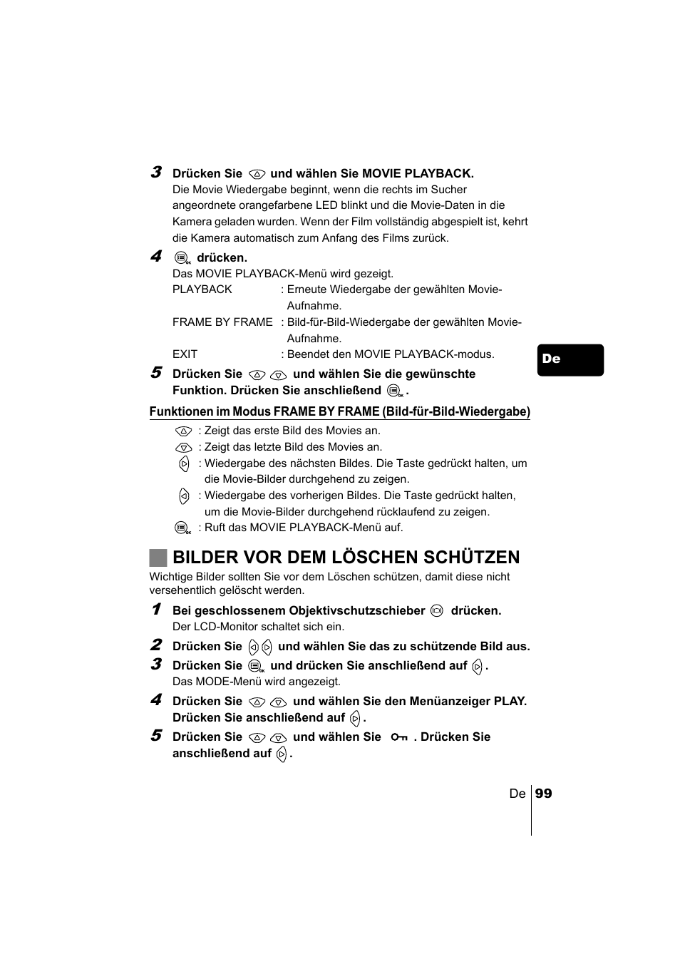 Jbilder vor dem löschen schützen | Olympus C-220 Zoom User Manual | Page 99 / 180