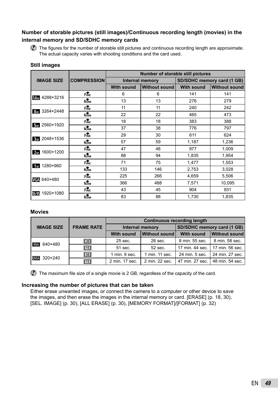49 en | Olympus FE-4030 User Manual | Page 49 / 61