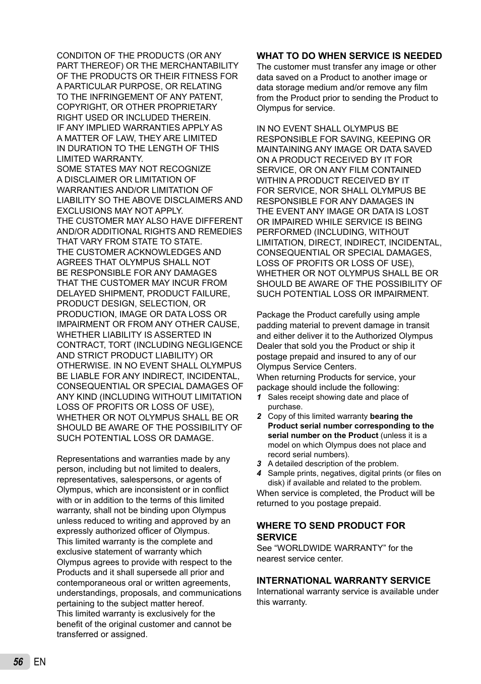 56 en | Olympus FE-4030 User Manual | Page 56 / 61
