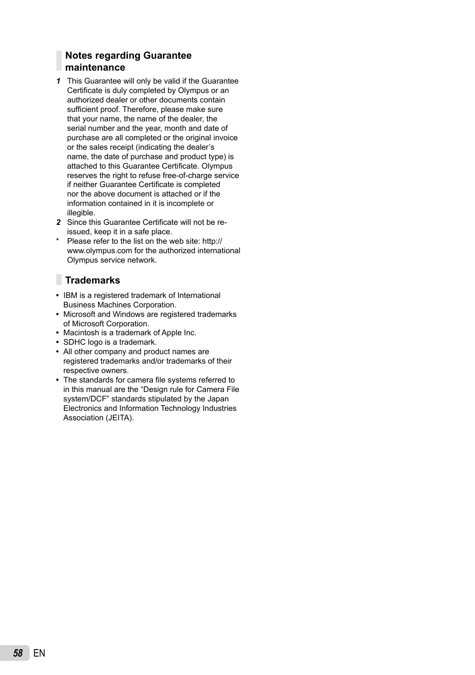 58 en | Olympus FE-4030 User Manual | Page 58 / 61