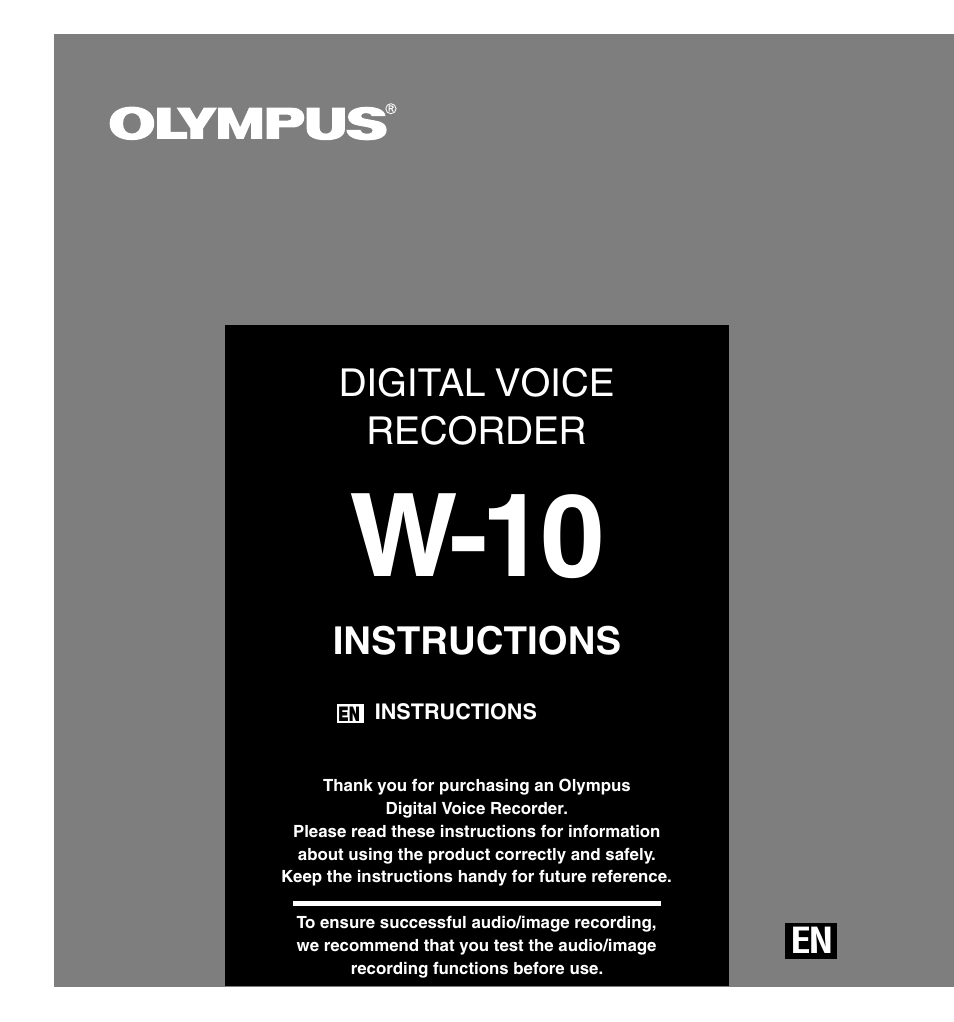 Olympus W 10 User Manual | 36 pages