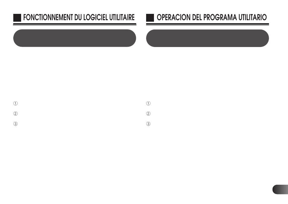 Fonctionnement du logiciel utilitaire, Operacion del programa utilitario, Lancement de flshstat.exe | Inicio del programa “flshstat.exe | Olympus Floppydisk Adapter MAFP-1E User Manual | Page 67 / 116