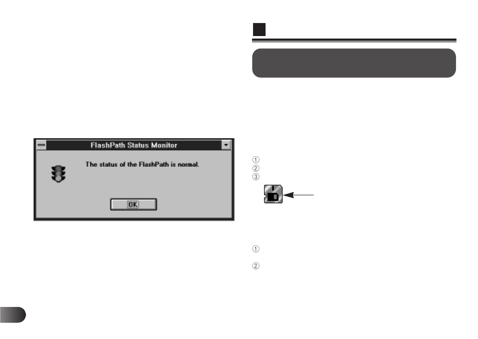 Starting flshmon.exe, Flshmon.exe screen configuration | Olympus Floppydisk Adapter MAFP-1E User Manual | Page 76 / 116