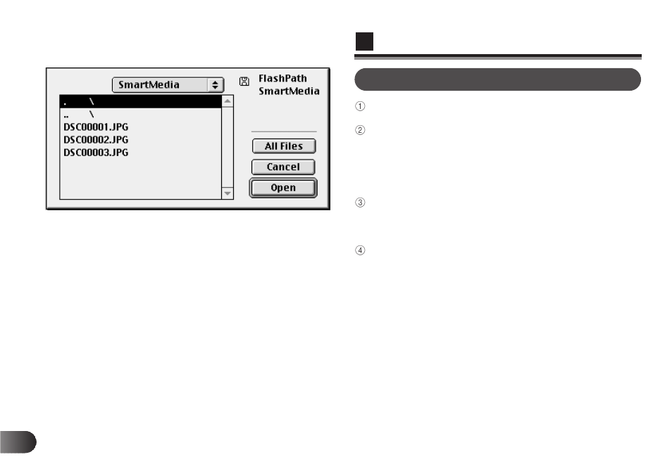 Selecting the read file (for macintosh) | Olympus Floppydisk Adapter MAFP-1E User Manual | Page 82 / 116