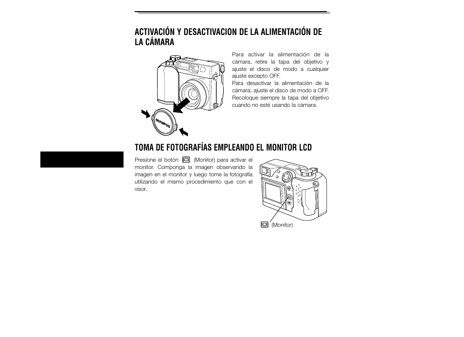 Toma de fotografías empleando el monitor lcd | Olympus C-3040ZOOM User Manual | Page 124 / 148