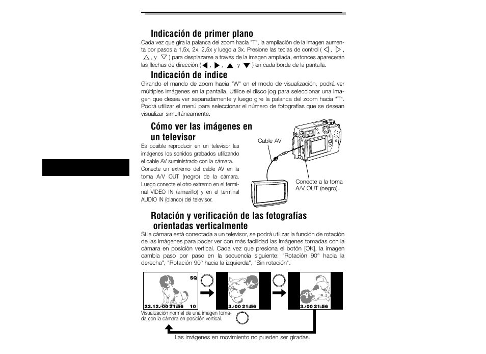 Cómo ver las imágenes en un televisor, Indicación de índice | Olympus C-3040ZOOM User Manual | Page 132 / 148