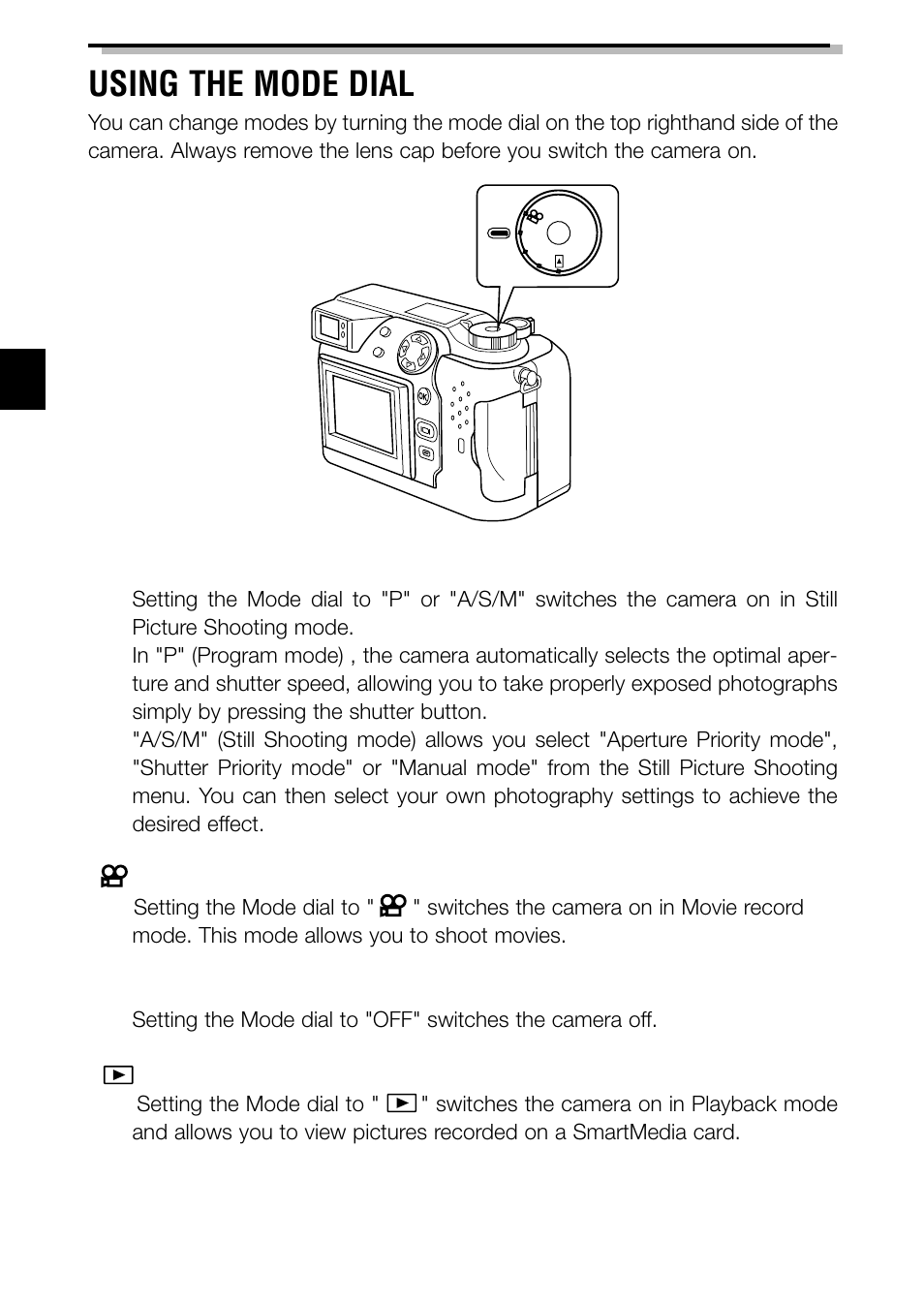 Using the mode dial | Olympus C-3040ZOOM User Manual | Page 14 / 148
