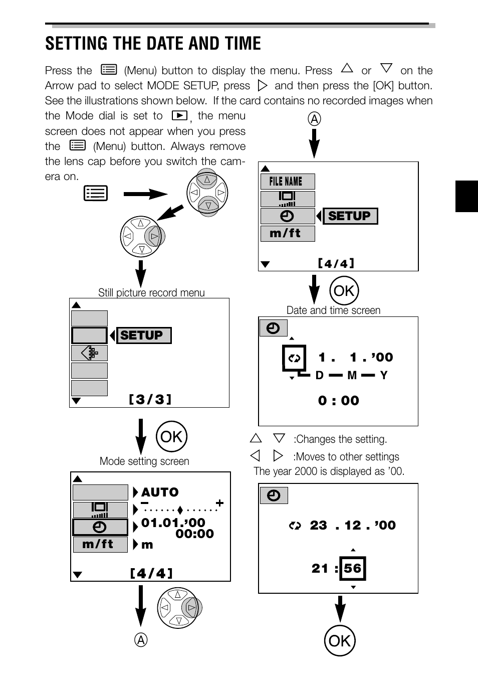 Setting the date and time | Olympus C-3040ZOOM User Manual | Page 15 / 148