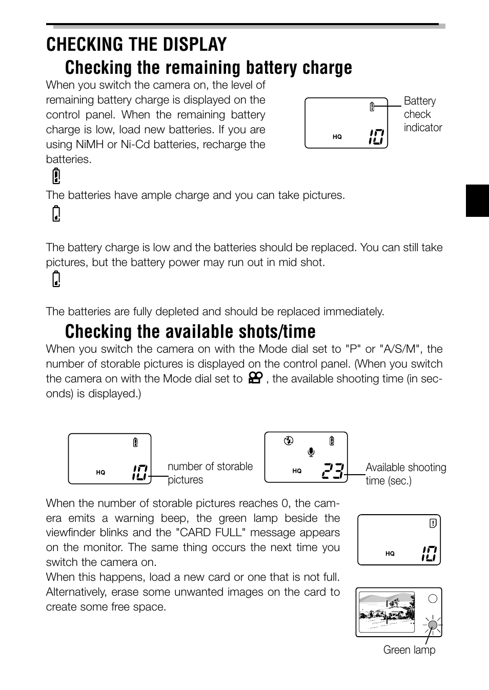Checking the available shots/time | Olympus C-3040ZOOM User Manual | Page 17 / 148