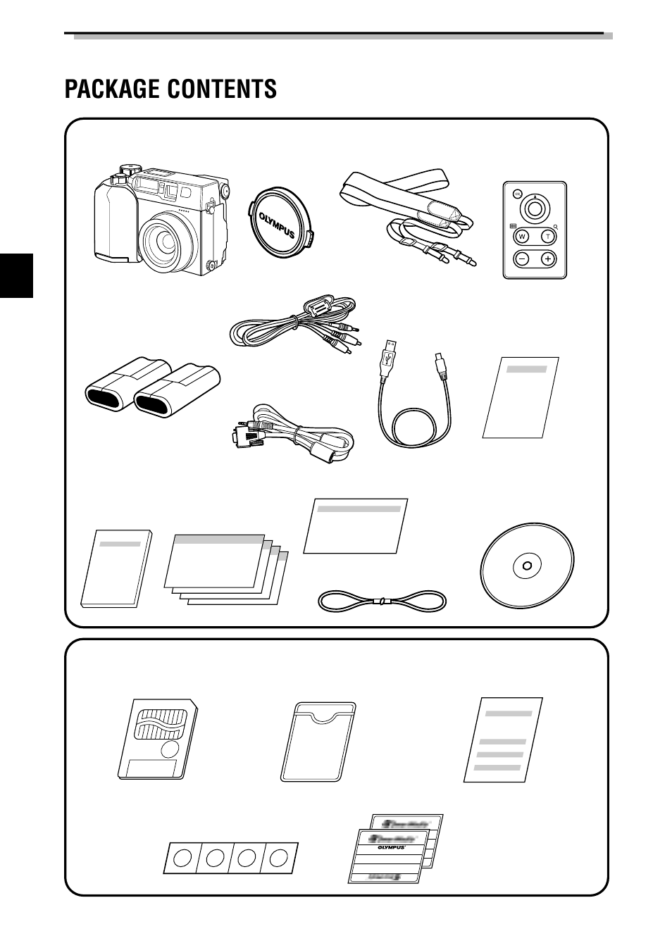 Getting started package contents | Olympus C-3040ZOOM User Manual | Page 6 / 148
