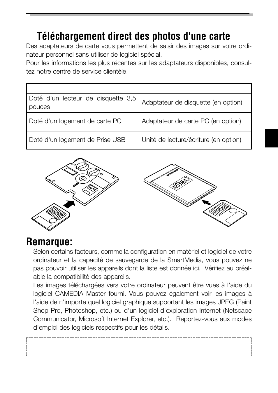 Remarque | Olympus C-3040ZOOM User Manual | Page 69 / 148