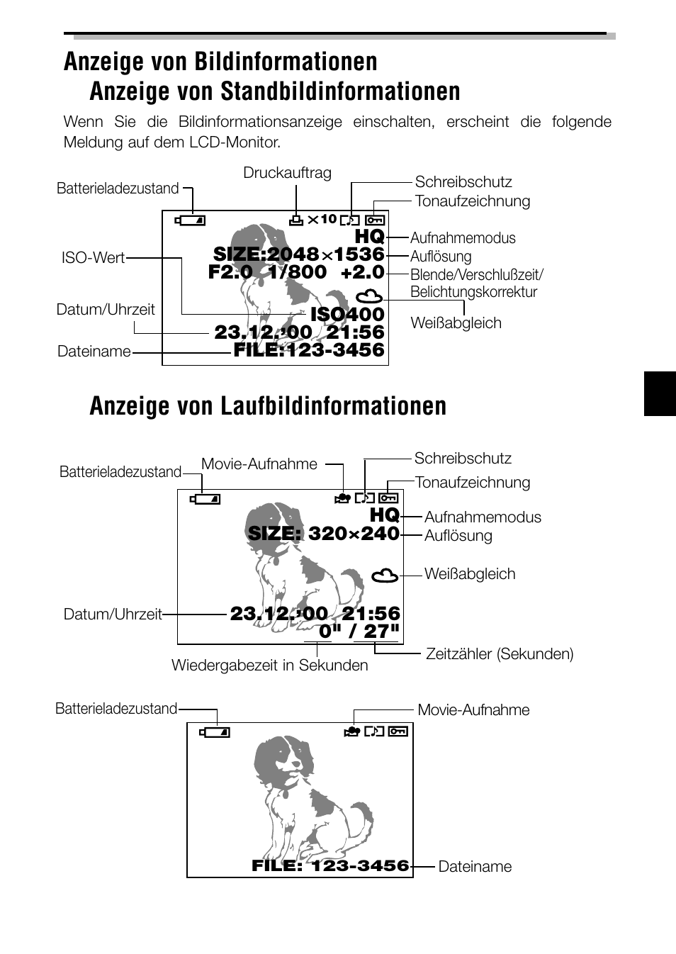 Anzeige von laufbildinformationen | Olympus C-3040ZOOM User Manual | Page 83 / 148