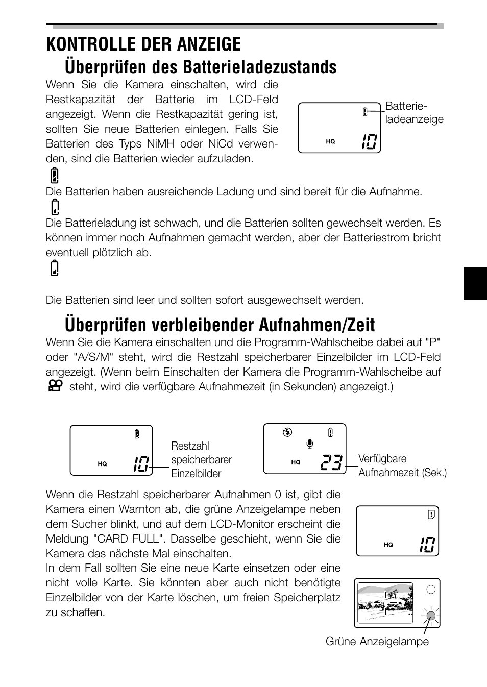 Überprüfen verbleibender aufnahmen/zeit | Olympus C-3040ZOOM User Manual | Page 89 / 148
