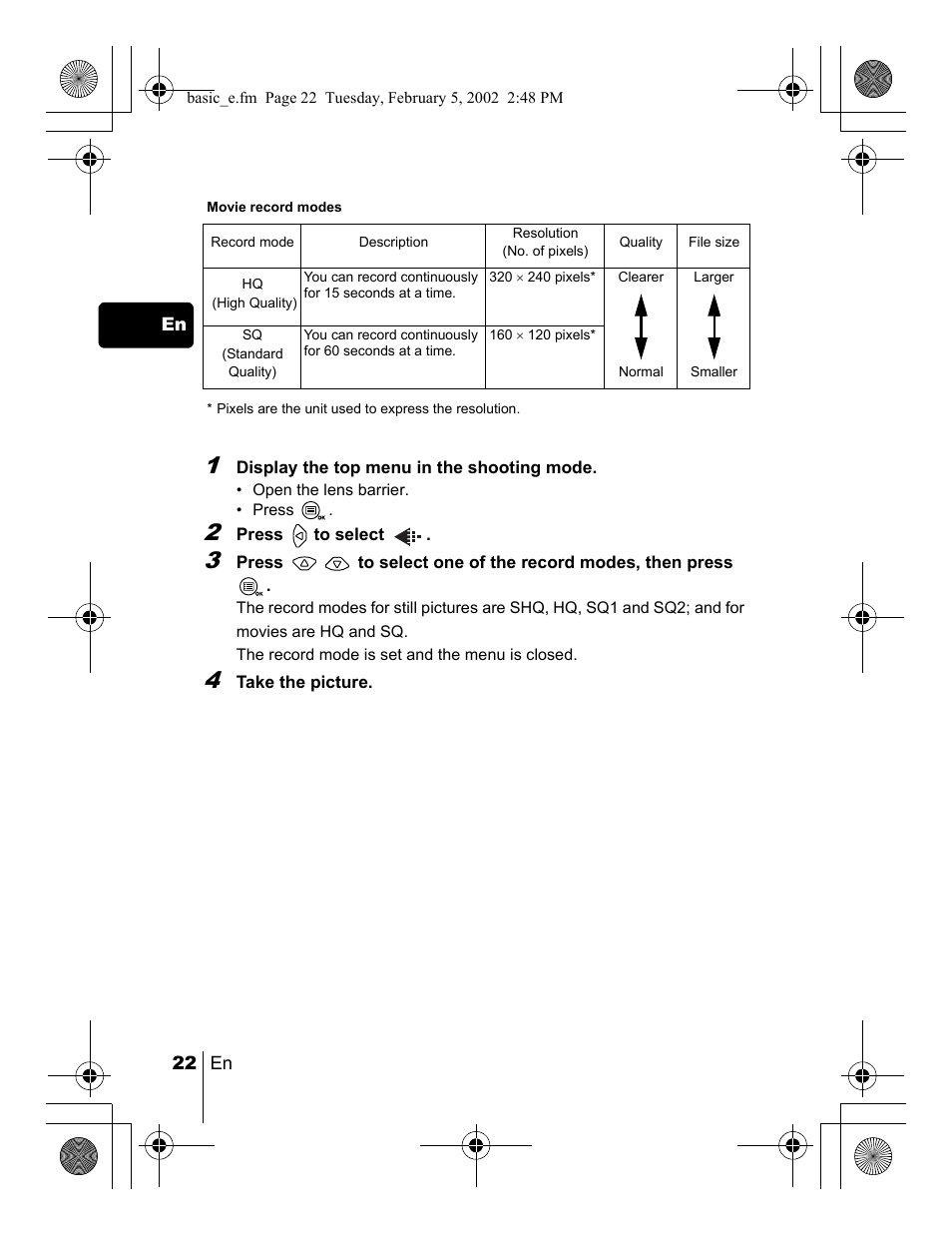 Olympus C-120 User Manual | Page 22 / 172