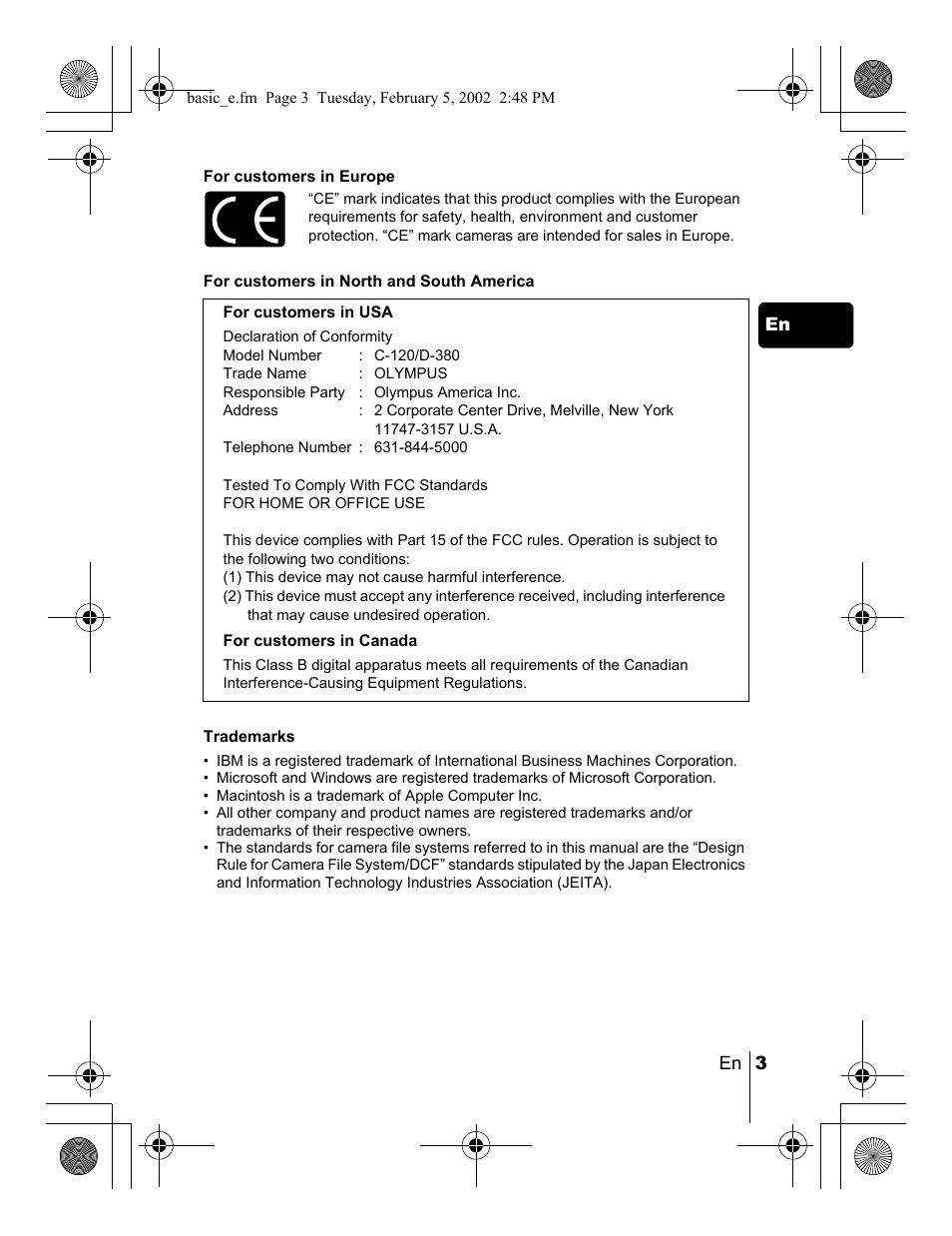Olympus C-120 User Manual | Page 3 / 172