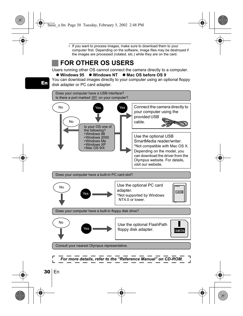 Jfor other os users | Olympus C-120 User Manual | Page 30 / 172