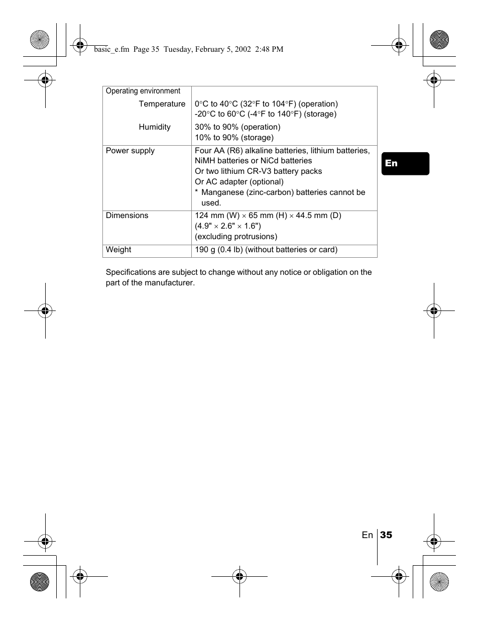 Olympus C-120 User Manual | Page 35 / 172