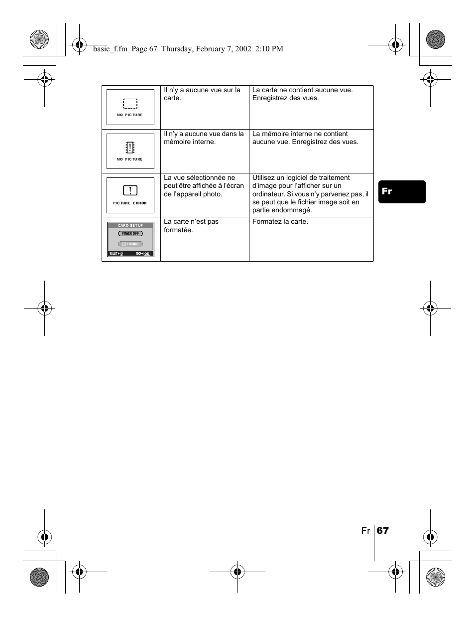 Fr 67 fr | Olympus C-120 User Manual | Page 67 / 172