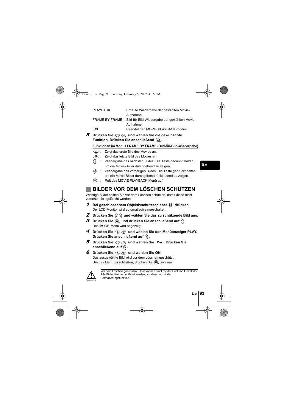 Jbilder vor dem löschen schützen | Olympus C-120 User Manual | Page 93 / 172
