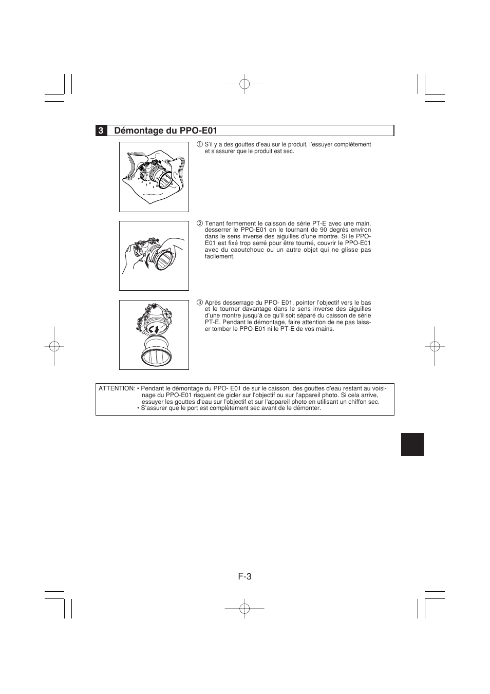 F-3 3 démontage du ppo-e01 | Olympus PPO-E01 User Manual | Page 21 / 60
