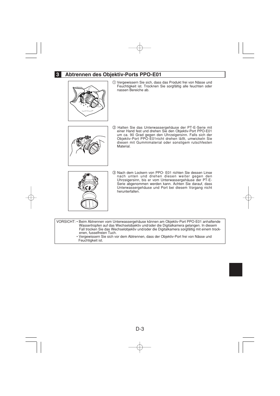 D-3 3 abtrennen des objektiv-ports ppo-e01 | Olympus PPO-E01 User Manual | Page 29 / 60