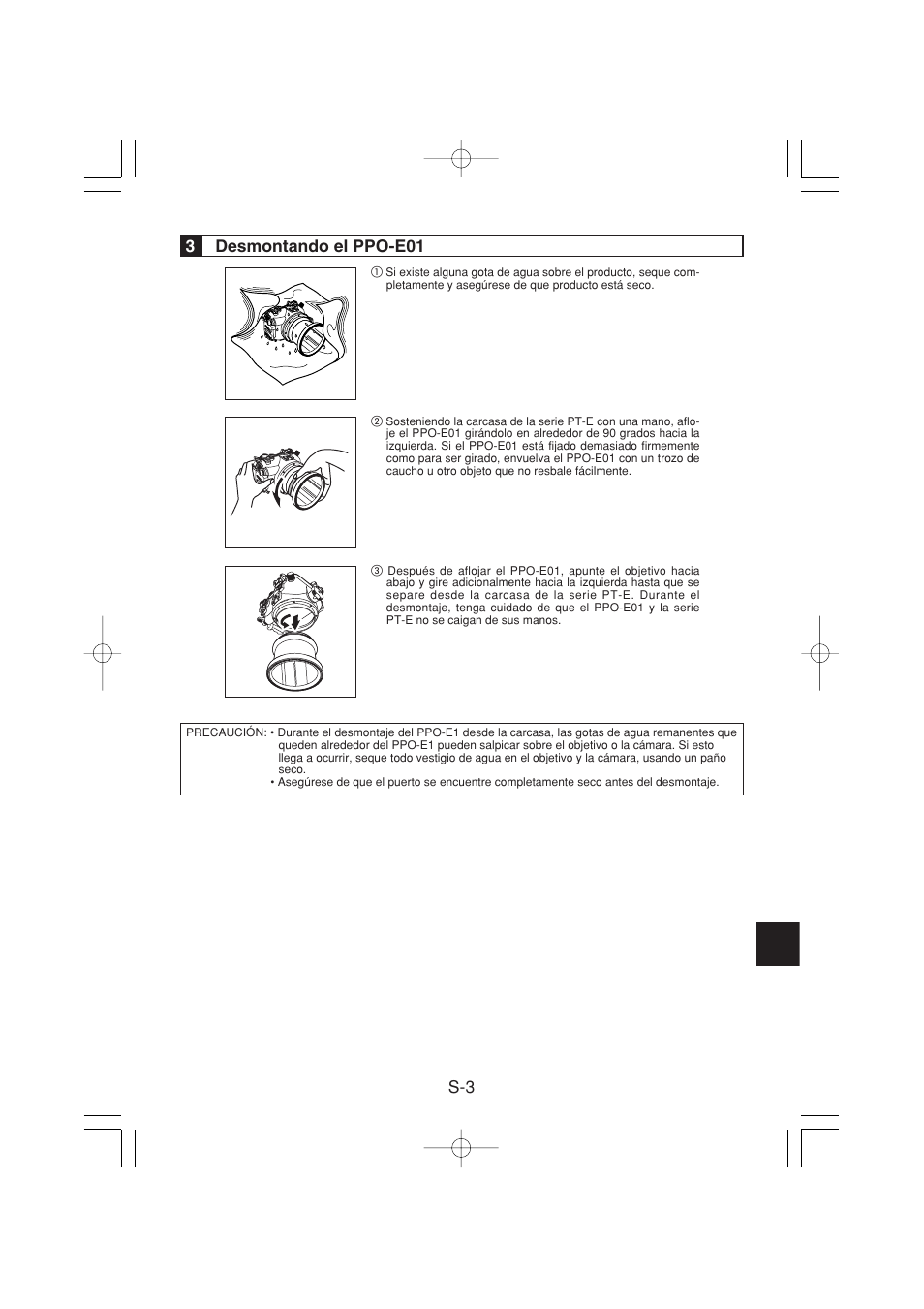 S-3 3 desmontando el ppo-e01 | Olympus PPO-E01 User Manual | Page 37 / 60