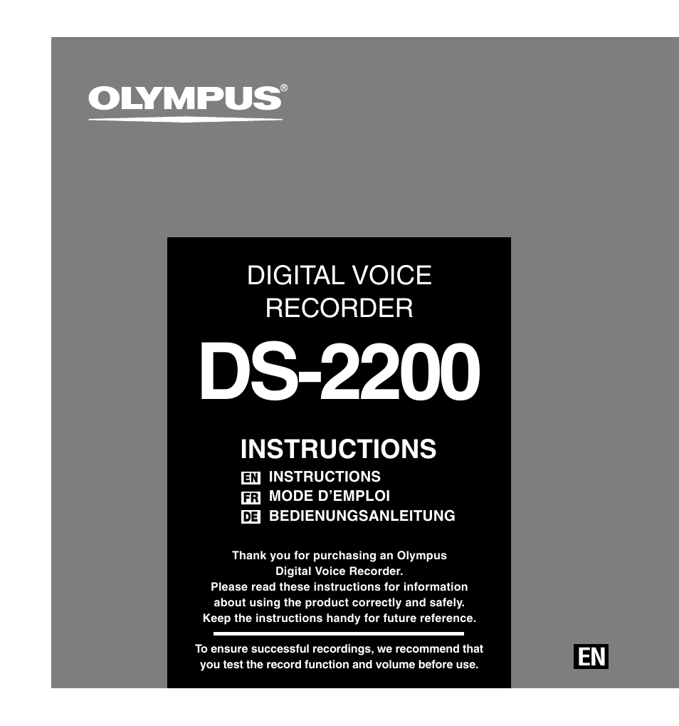 Olympus DS-2200 User Manual | 180 pages