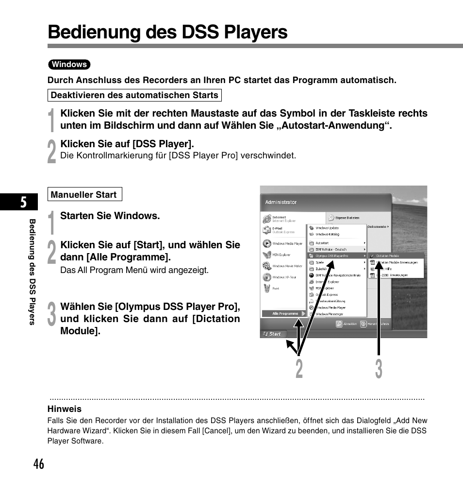 Bedienung des dss players | Olympus DS-2200 User Manual | Page 166 / 180