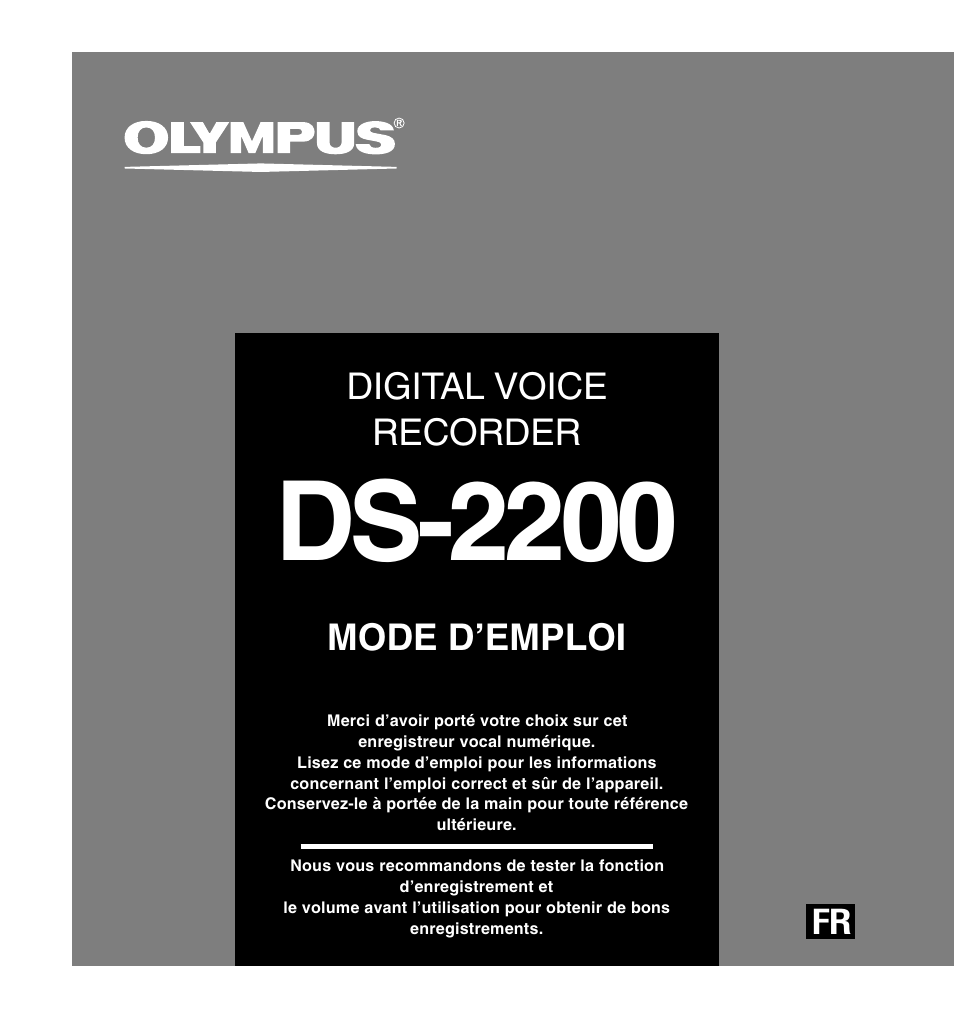 Ds-2200, Digital voice recorder, Mode d’emploi | Olympus DS-2200 User Manual | Page 61 / 180