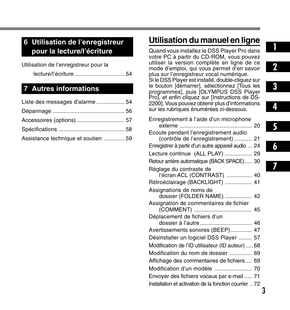 Utilisation du manuel en ligne | Olympus DS-2200 User Manual | Page 63 / 180