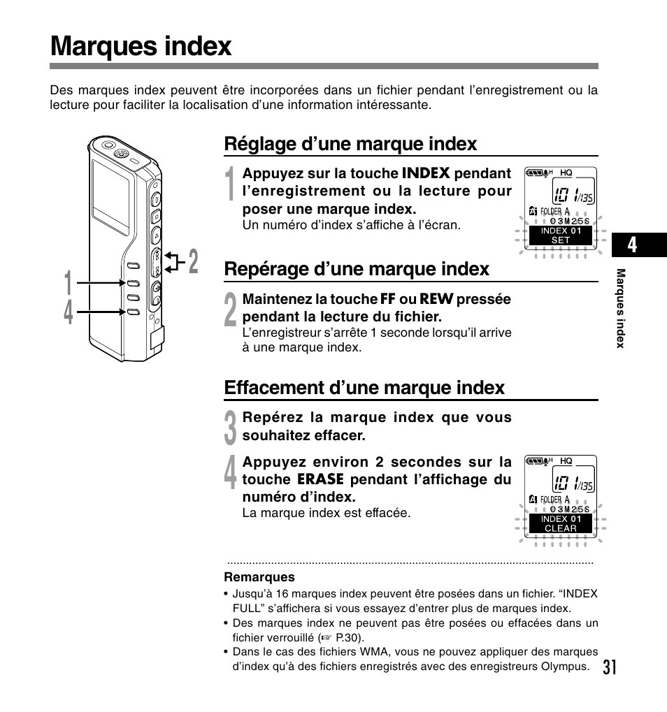 Marques index | Olympus DS-2200 User Manual | Page 91 / 180