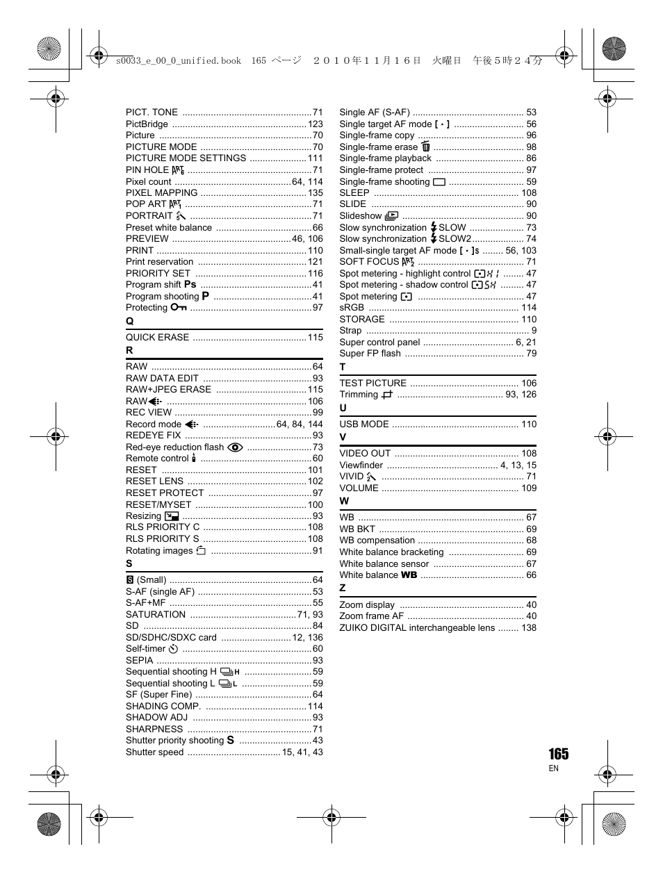 Olympus E-5 User Manual | Page 165 / 172