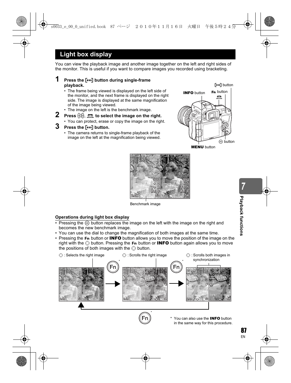 Light box display | Olympus E-5 User Manual | Page 87 / 172
