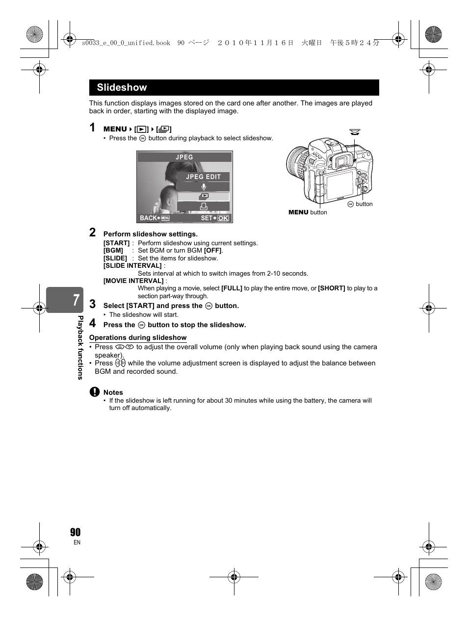 Slideshow | Olympus E-5 User Manual | Page 90 / 172