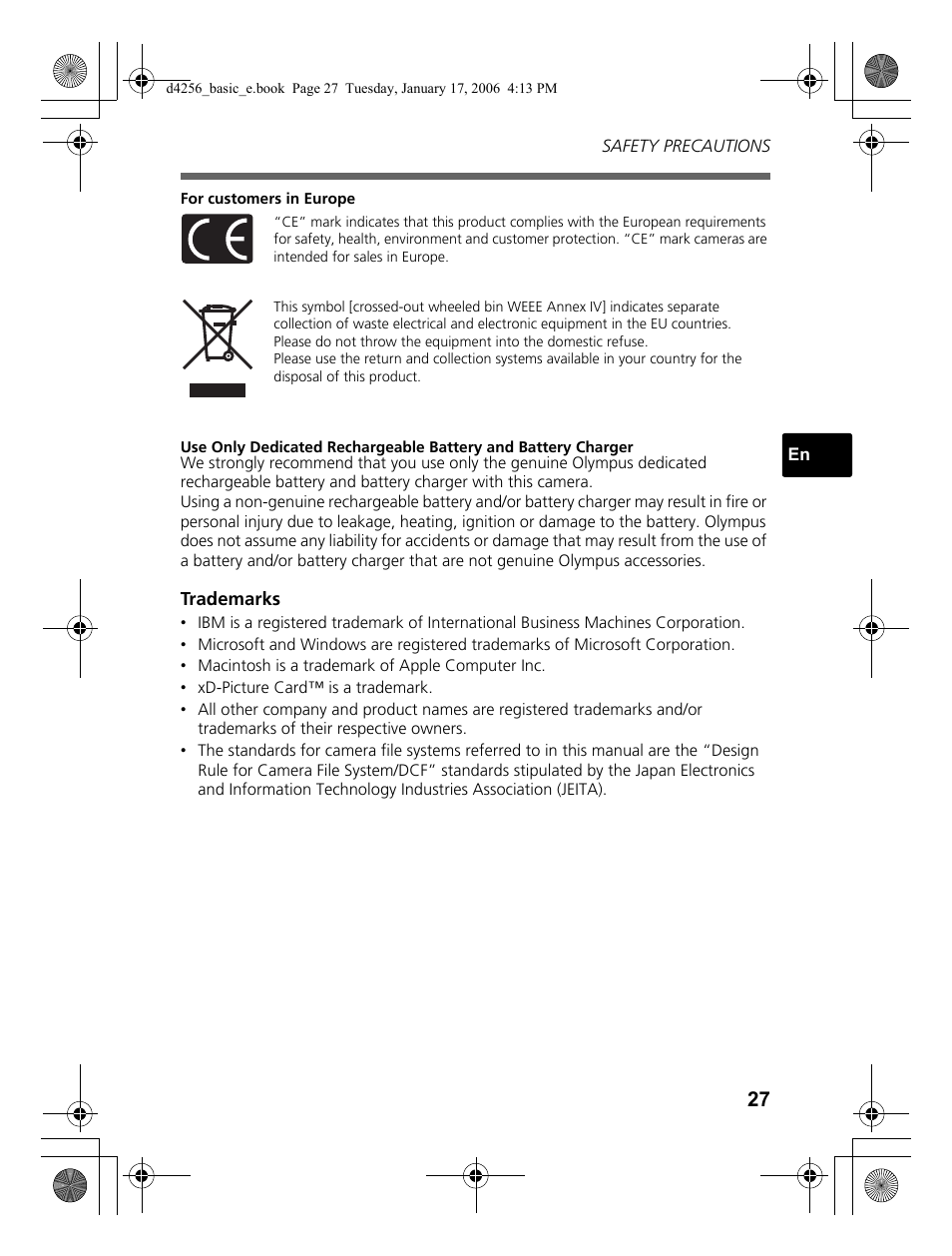 Olympus 720 SW User Manual | Page 27 / 29