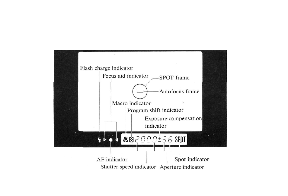 Viewfinder displays | Olympus AZ-4 Zoom User Manual | Page 47 / 58