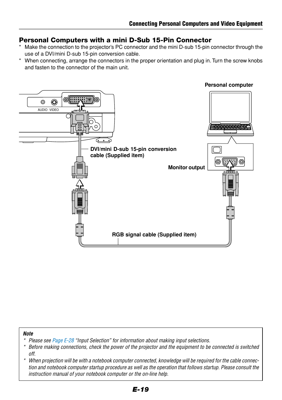 E-19 | Olympus VP--1 User Manual | Page 19 / 72