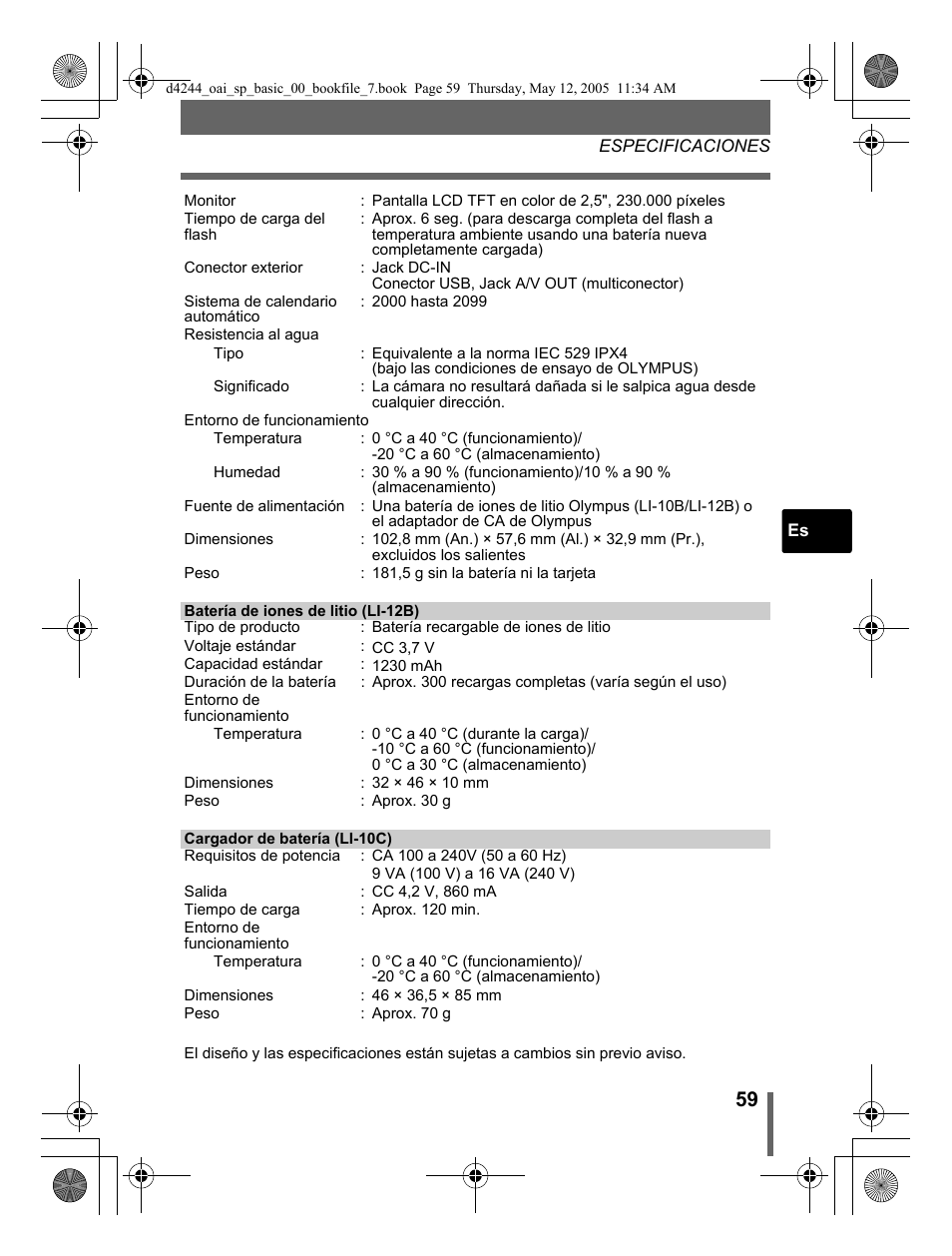 Olympus 800 User Manual | Page 59 / 68