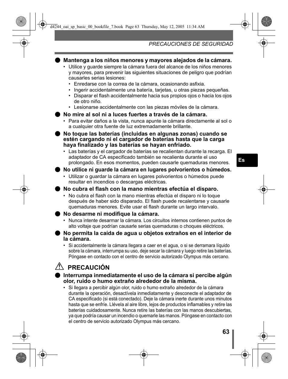 Olympus 800 User Manual | Page 63 / 68