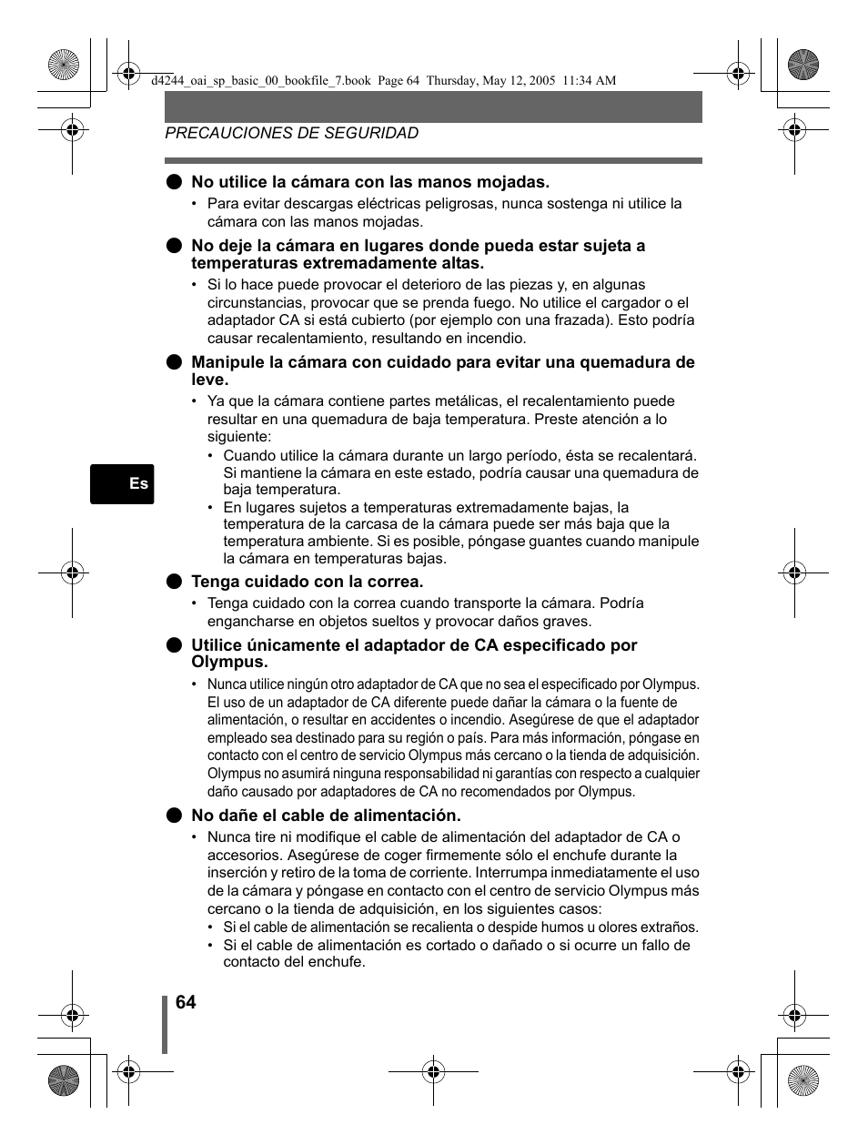 Olympus 800 User Manual | Page 64 / 68